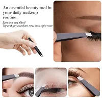 Tweezers, McoMce Tweezer, Eyebrow Tweezers Made of Stainless Steel, Ideal for Pesky Stray Hairs, Eyebrow Shaping, Double Eyelid Patches, Black-thumb4