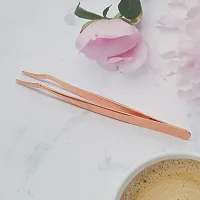 JCC Stainless Steel Eyelash Extension Tweezers Supplies,Tweezers for Lash Extension Remover 1 PCS Curved Tweezers for Eyelash Holder,Rose Gold (Honey Pink)-thumb4