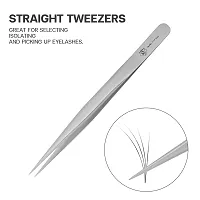 Pretty memory Lash Tweezers for Eyelash Extension for Volume, Isolation and Classic Lashes, Individual Straight Tweezers for Lash Extension Supplies (Pink)-thumb4