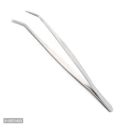 Hegebeck Long Handle Tweezer Stainless Steel Precision Tweezers Hair Remover Beauty Tool for Splinter and Ingrown Hairs with Bent Slant Tip 20cm 1pcs