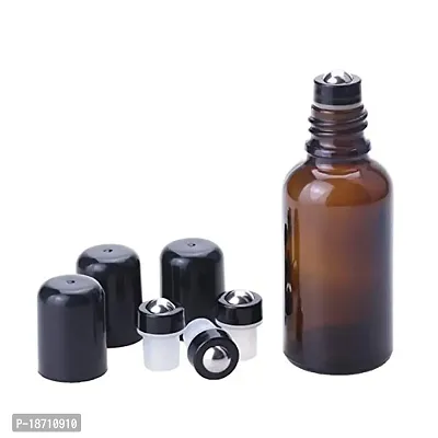 Stainless Ball Plug For Glass Roller Essential Oil Bottles,Leak Proof Snap Roller Tops Stainless Steel Roller Stopper With Black Lids For DIY??OElig;10pcs-thumb5