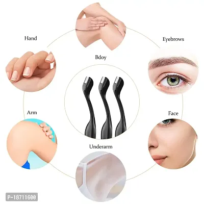 20 Pieces Eyebrow Razors Eyebrow Shaper Facial Trimmer Small Blade Size Dermaplaning Tool for Women Men Makeup Face Too,Black-thumb4