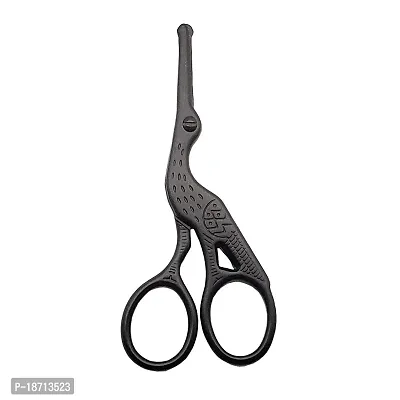 Safety scissors for Beard Mustache Nose Ear Eyebrow with Curved Blade Blunt Tip Professional Stainless Steel Beauty Grooming scissors for Eyebrow,-thumb3