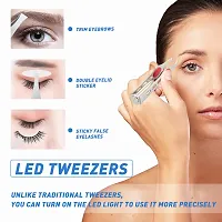 2 Pieces Lighted Tweezers for Facial or Hair Eyebrows Stainless Steel Tweezers with Light Makeup Eyelash Hair Removal Tweezers for Precision Hair Removal at Men Women-thumb3