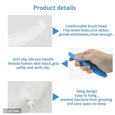 Back Scrubber For Shower|15.35?euro;?Long Anti-Slip Silicone Curved Handle Bath Brush|Bath sponge|Great Ergonomics Suitable For Elderly/Fat people/Pregnant/After surgery Aid |Produced by Tylola-thumb3