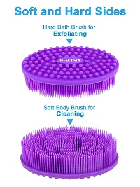 SMARTAKE Silicone Bath Brush, Soft Body Brush for Exfoliating  Glowing Skin, Gentle Massage with Body Scrubber for All Kinds of Skin, Hygienic, Long Lasting, Improve Your Blood Circulation (Purple)-thumb4