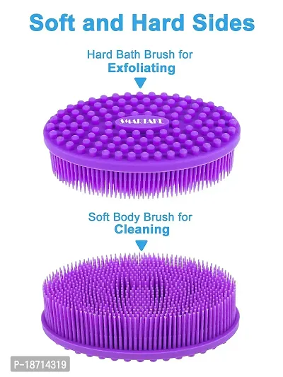 SMARTAKE Silicone Bath Brush, Soft Body Brush for Exfoliating  Glowing Skin, Gentle Massage with Body Scrubber for All Kinds of Skin, Hygienic, Long Lasting, Improve Your Blood Circulation (Purple)-thumb5