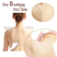 Ftzotof Dry Brush, Dry Brushing Body Brush with Natural Bristles, Exfoliating Brush Body Scrub for Dry Skin, Cellulite Treatment, Lymphatic Drainage and Blood Circulation Improvement, Medium Strength-thumb1