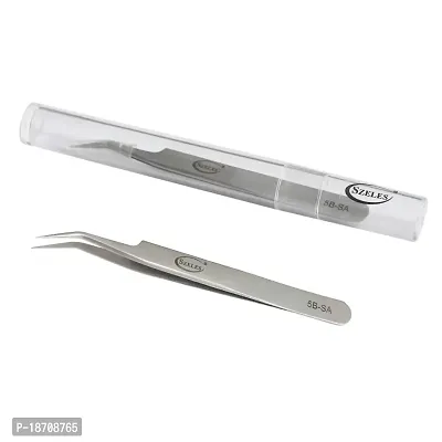 Szeles Vetus Volume Tweezers Stainless Steel Precision Tweezers Acrylic tube Package with Non-dust cloth Ultra Rigidity Curved Point Tweezers Pro Beauty Eyelash Extension Tool ??circ;5B-SA??permil;