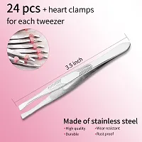 Sansheng 24 pieces/stainless steel tweezers, oblique eyebrow tweezers metal eyebrow tweezers clipper, oblique tip for eyebrow shaping and facial hair removal. Best tool for men and women (silver)-thumb1