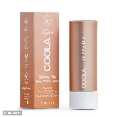 COOLA Organic Mineral Sunscreen Tinted Lip Balm, Lip Care for Daily Protection, Broad Spectrum SPF 30, Skinny Dip, 0.15 Oz-thumb0