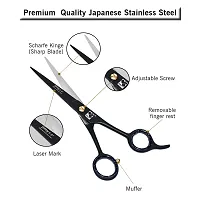 Professionally Finished Stainless Steel Hair Cutting Scissors - Smooth and Durable Barber Scissors for Home and Saloons - Easy usage soft inner finger rounds tool for Men/Women (Barber Scissors, 6.5)-thumb1