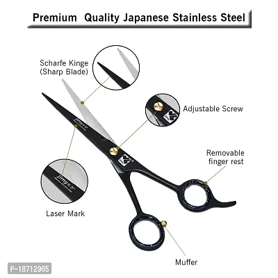 Professionally Finished Stainless Steel Hair Cutting Scissors - Smooth and Durable Barber Scissors for Home and Saloons - Easy usage soft inner finger rounds tool for Men/Women (Barber Scissors, 6.5)-thumb2