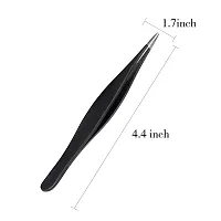 6 Pieces Ingrown Hair Tweezers Precision Needle Nose Pointed Tweezers Stainless Steel Tweezers for Facial Hair Eyebrow Blackhead Remover (Black)-thumb1