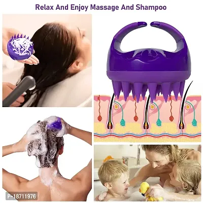 Scalp Massager, Scalp Brush Hair Shampoo Brush Head Scrubber purple-thumb2