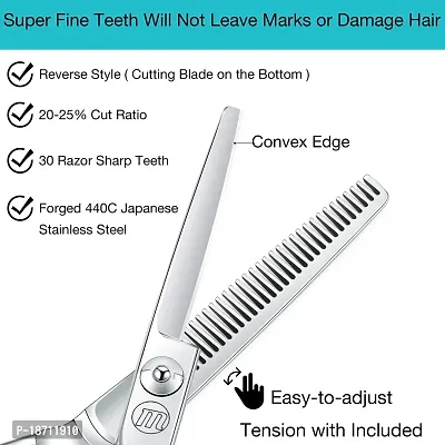 Professional Hair Thinning Scissors, 5.5 Inch Barber Hair Texturizing Blending Shears for Hairdresser Women Men Adults, Handmade from 440C Japanese Stainless Steel, 30 Teeth, 20-25% Thinning Rate-thumb2