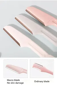 Foldable Eyebrow Trimmer Painless Facial Razors Portable Eyebrow Trimming Blade Woman Hair Remover for Eyebrow Armpit Bikini Lips (3 pieces)-thumb3