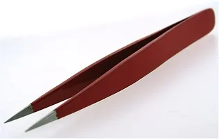 3 mini tweezers sharp solid/classic design - color red-thumb1