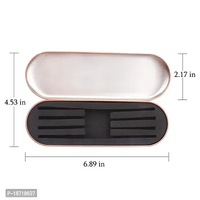 1 Pc Eyelash Extension Tweezers Storage Case Professional Travel Small Box Portable Tin Holder Container for Tweezer, Rose Gold-thumb5