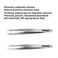 Precision Tweezers for Eyebrows-NLM Tweezers Set for Ingrown Hair Removal, Professional Brow Remover Tools for Women and Girls, Hair Plucking Daily Beauty Tool with Leather Case-thumb4