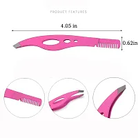 Slant Tweezers-Tweezer Professional Pink Stainless Steel Slant Tip Tweezer-The Best Precision Eyebrow Tweezers with comb-thumb3