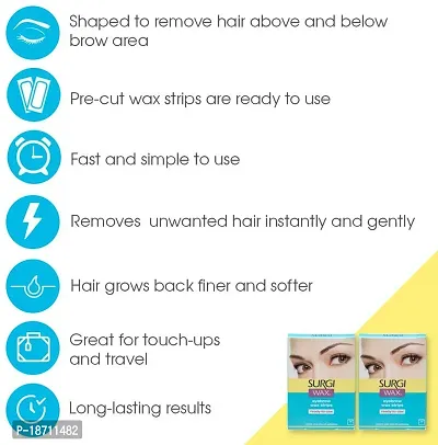 Surgi Wax Eyebrow Ready To Use Wax Strips 28 Strips, 2 Pack-thumb3