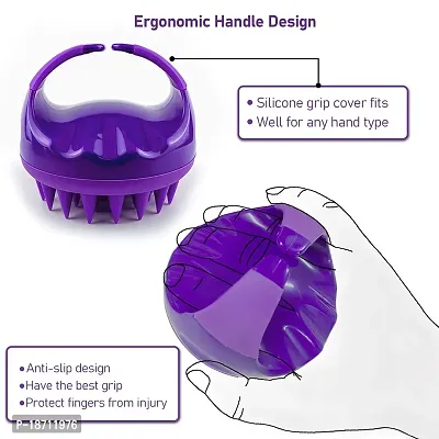 Scalp Massager, Scalp Brush Hair Shampoo Brush Head Scrubber purple-thumb3