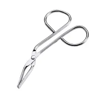 4 Pieces Curved Eyebrow Tweezer Stainless Steel Scissors Handle Tweezer Clip Facial Hair Plucker Eyebrow Remover Brow Shape Grooming Tools by NUOMI for Men and Women, Portable, Silvery-thumb2