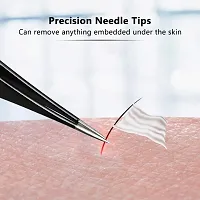 3 Pieces Tweezers for Ingrown Hair Stainless Steel Pointed Blackhead Remover Precision Eyebrow and Splinter Removal Tweezers-thumb1