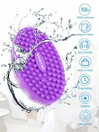 SMARTAKE Silicone Bath Brush, Soft Body Brush for Exfoliating  Glowing Skin, Gentle Massage with Body Scrubber for All Kinds of Skin, Hygienic, Long Lasting, Improve Your Blood Circulation (Purple)-thumb3