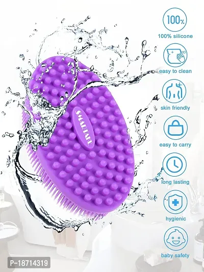 SMARTAKE Silicone Bath Brush, Soft Body Brush for Exfoliating  Glowing Skin, Gentle Massage with Body Scrubber for All Kinds of Skin, Hygienic, Long Lasting, Improve Your Blood Circulation (Purple)-thumb4