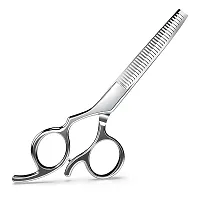 Hair Thinning Scissors Haircut Shears Professional Barber Hair Cutting Trimming Razor Edge Teeth Blending Scissor Stainless Steel for Hairdressing Texturizing-Silver-thumb3