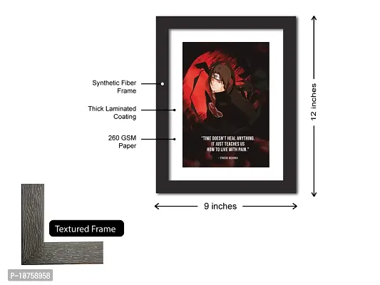 inspire TA Itachi Uchiha Painting Naruto Anime Quotes Poster Wall Frames, Wall Art Laminated Poster With Black Frames (12 X 9 INCH)-thumb5