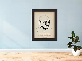 inspire TA Mahatma Gandhi Poster Freedom Fighters Inspirational Quotes Painting For Office Room Wall Photo Frames, Wall Art Laminated Poster With Black Frames (12 X 9 INCH)-thumb4