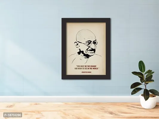 inspire TA Mahatma Gandhi Poster Freedom Fighters Inspirational Quotes Painting For Office Room Wall Photo Frames, Wall Art Laminated Poster With Black Frames (12 X 9 INCH)-thumb5