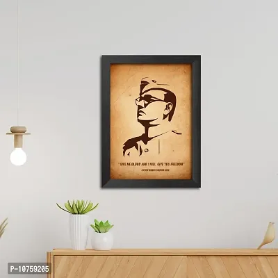 inspire TA Subhas Chandra Bose Poster Freedom Fighters Inspirational Quotes Paintings For Office Room Wall Frames, Laminated Poster With Black Frame (12 X 9 INCH)-thumb4