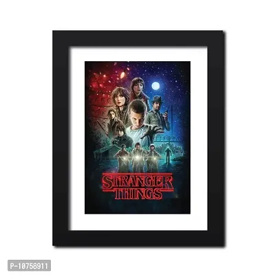 inspire TA Stranger Things Web Series Poster By The Duffer Brothers Hollywood Movie Painting Poster Collection Photo Framed Laminated Poster With Black Frame 12 X 9 Inch