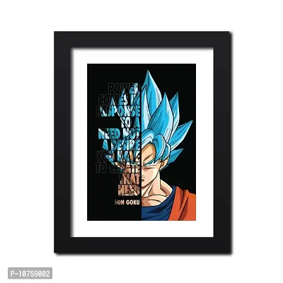 inspire TA Son Goku Poster Dragon Ball Anime Quotes Paintings Wall Frames, Wall Art Laminated Poster With Black Frames (12 X 9 INCH)