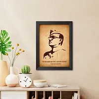 inspire TA Subhas Chandra Bose Poster Freedom Fighters Inspirational Quotes Paintings For Office Room Wall Frames, Laminated Poster With Black Frame (12 X 9 INCH)-thumb2