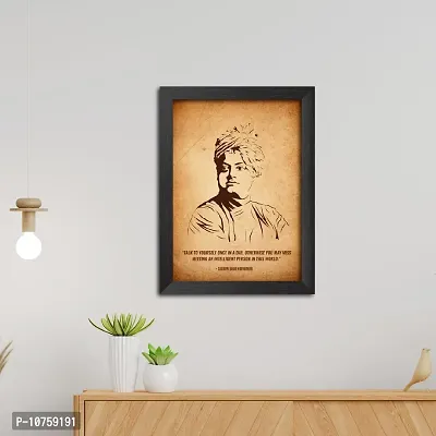 inspire TA Swami Vivekananda Poster Freedom Fighters Inspirational Quotes Paintings For Office Room Wall Frames, Laminated Poster With Black Frame (12 X 9 INCH)-thumb4