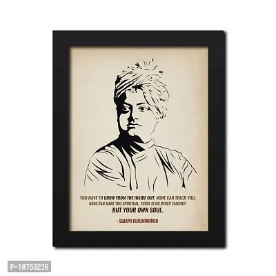 inspire TA Swami Vivekananda Poster Freedom Fighters Inspirational Quotes Painting For Office Room Wall Photo Frames, Wall Art Laminated Poster With Black Frames (12 X 9 INCH)