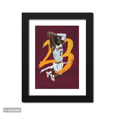 inspire TA LeBron JAmes Poster NBA Legend of Basketball Painting for Office & Room Photo Framed Posters (12 inches x 9inches)