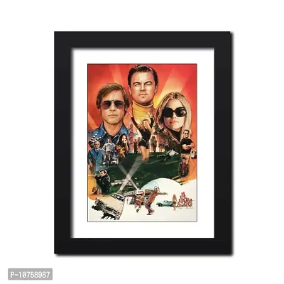 inspire TA Once Upon a Time in Hollywood Poster Framed Oscar Wining Cinema Motivational Vintage Movie Poster Painting For Room Wall Frames, Wall Painting, Abstract (12 inches x 9inches)