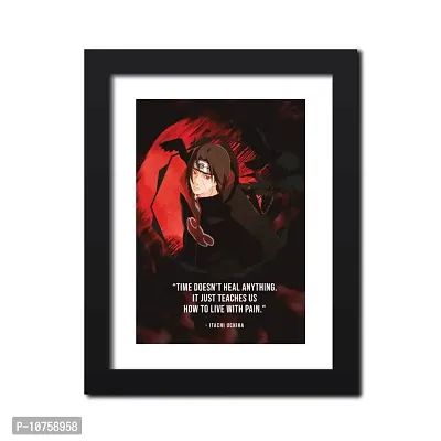 inspire TA Itachi Uchiha Painting Naruto Anime Quotes Poster Wall Frames, Wall Art Laminated Poster With Black Frames (12 X 9 INCH)-thumb0