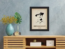 inspire TA Bhagat Singh Poster Freedom Fighters Inspirational Quotes Painting For Office Room Wall Frames, Wall Art Laminated Poster With Black Frames (12 X 9 INCH)-thumb1