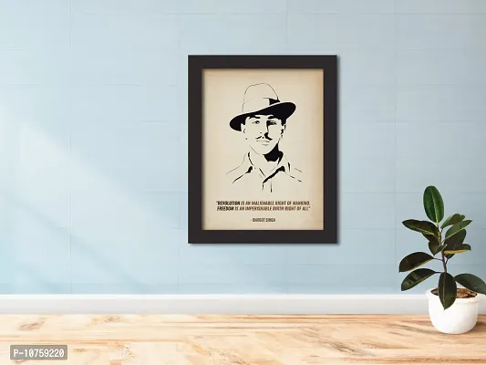 inspire TA Bhagat Singh Poster Freedom Fighters Inspirational Quotes Painting For Office Room Wall Frames, Wall Art Laminated Poster With Black Frames (12 X 9 INCH)-thumb5