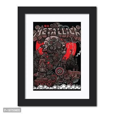 inspire TA Metallica Rock Band Poster Vintage Music Band Painting Wall Frame, Laminated Poster With Black Frames (12 X 9 INCH)-thumb0