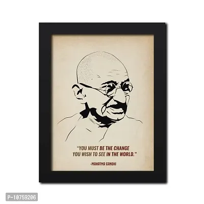 inspire TA Mahatma Gandhi Poster Freedom Fighters Inspirational Quotes Painting For Office Room Wall Photo Frames, Wall Art Laminated Poster With Black Frames (12 X 9 INCH)