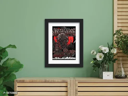 inspire TA Metallica Rock Band Poster Vintage Music Band Painting Wall Frame, Laminated Poster With Black Frames (12 X 9 INCH)-thumb4