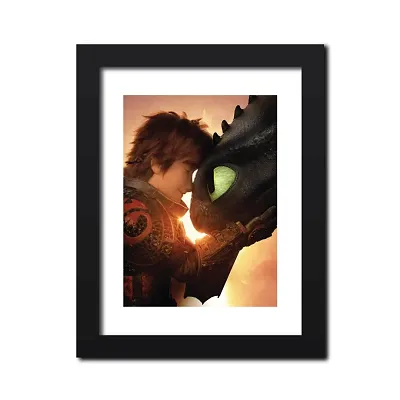 inspire TA HIccup And Toothless Paintings For Kids Room Wall Frames, Laminated Poster With Black Frame (12 X 9 INCH) (Swami)